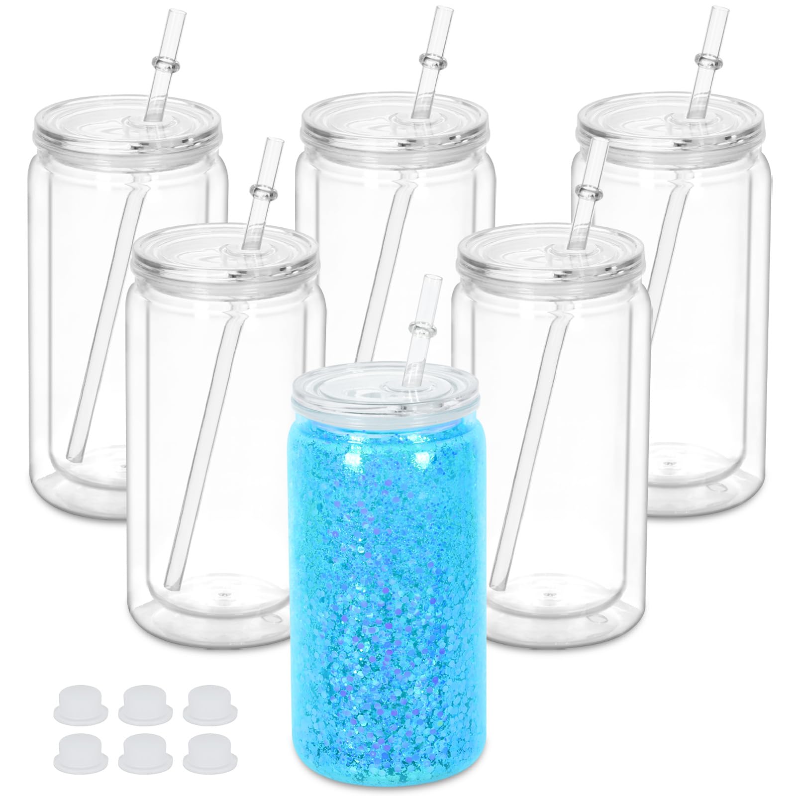 16 oz Acrylic Snowglobe/Clear Lid